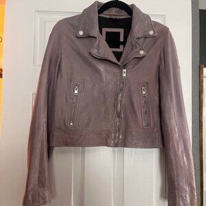 Mauritius Soft Nubuck Leather Jacket - Champagne Size S